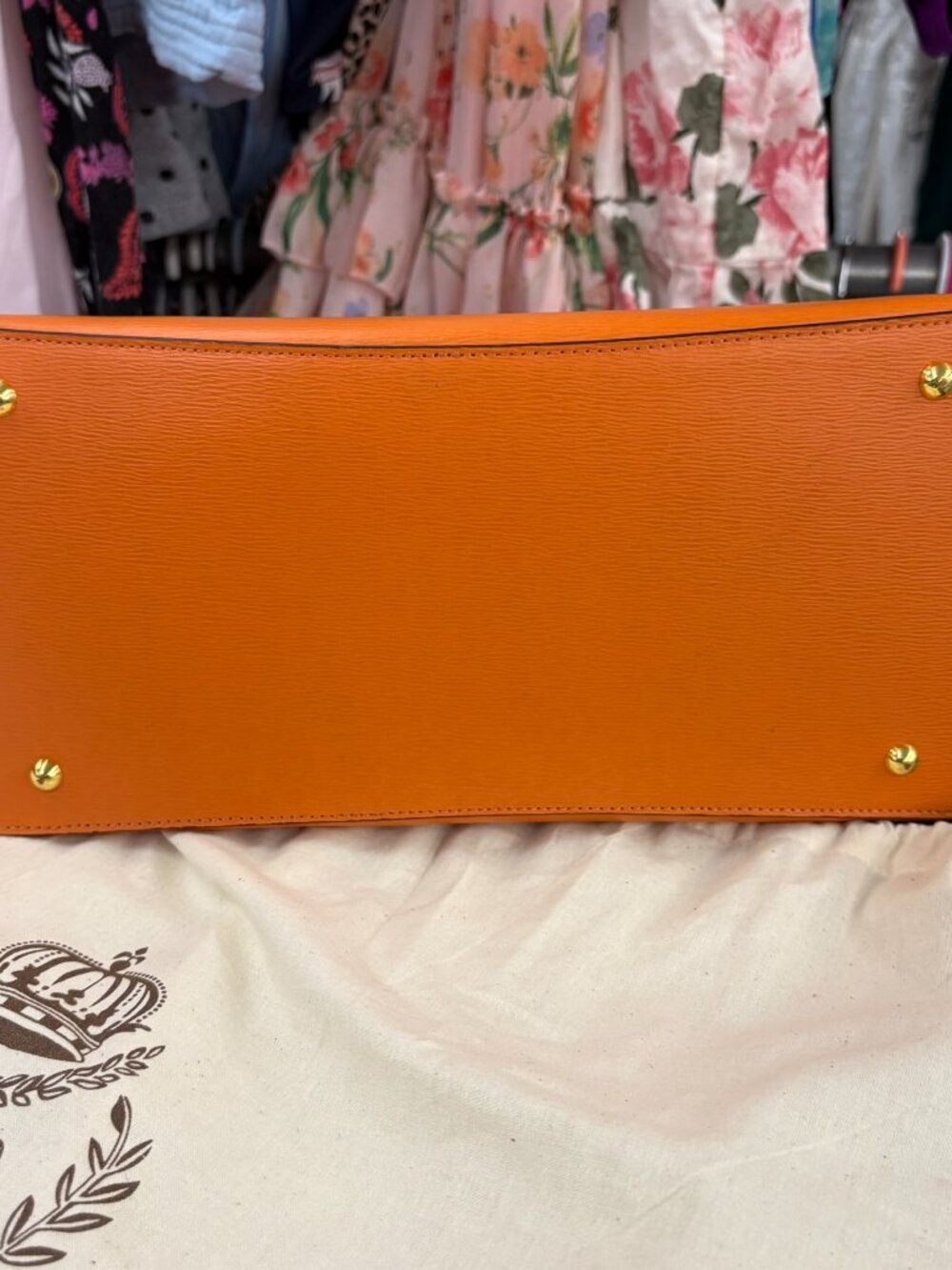 orange Lauren Ralph Lauren Newbury Sabine Satchel - Picture 11 of 14